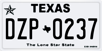 TX license plate DZP0237