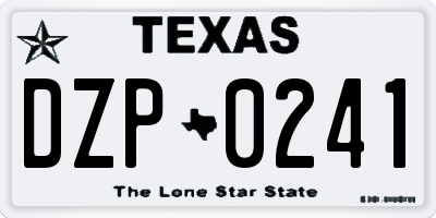TX license plate DZP0241