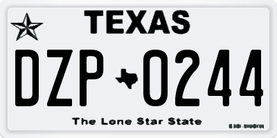 TX license plate DZP0244