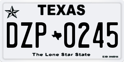TX license plate DZP0245