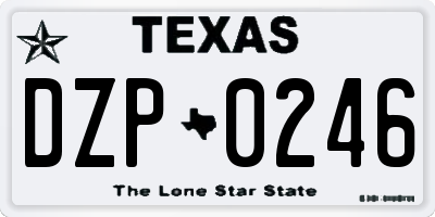 TX license plate DZP0246
