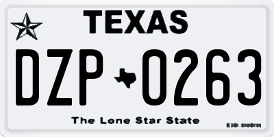 TX license plate DZP0263