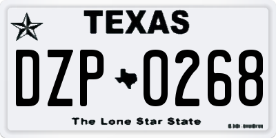 TX license plate DZP0268