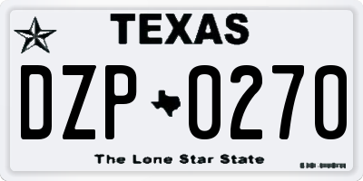 TX license plate DZP0270