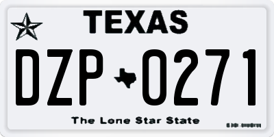 TX license plate DZP0271