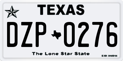 TX license plate DZP0276