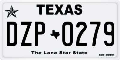 TX license plate DZP0279