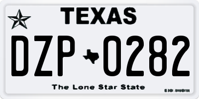 TX license plate DZP0282