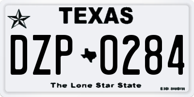 TX license plate DZP0284