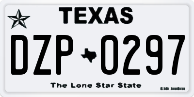 TX license plate DZP0297