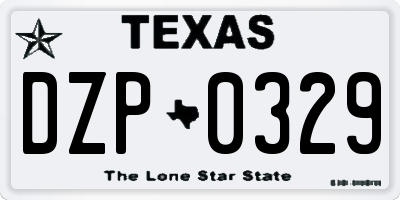 TX license plate DZP0329