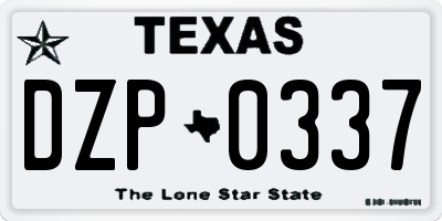TX license plate DZP0337