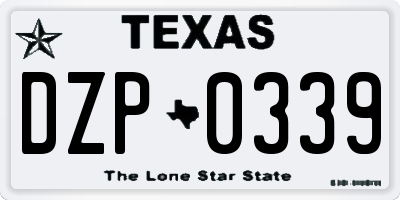 TX license plate DZP0339