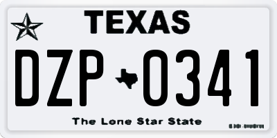 TX license plate DZP0341