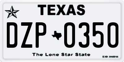 TX license plate DZP0350