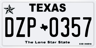 TX license plate DZP0357