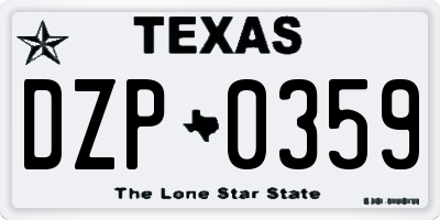 TX license plate DZP0359