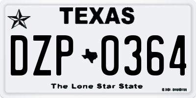 TX license plate DZP0364