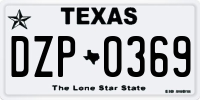 TX license plate DZP0369
