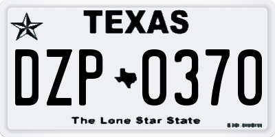 TX license plate DZP0370