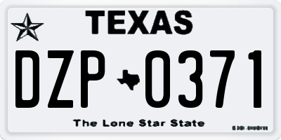 TX license plate DZP0371
