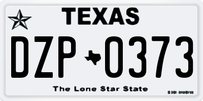 TX license plate DZP0373