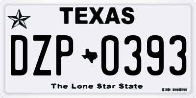 TX license plate DZP0393