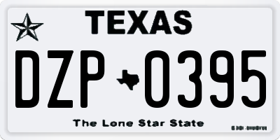 TX license plate DZP0395