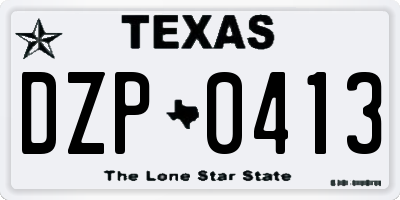 TX license plate DZP0413