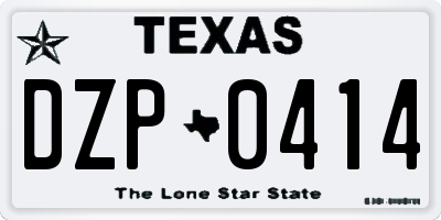 TX license plate DZP0414