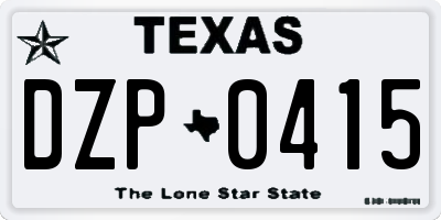 TX license plate DZP0415