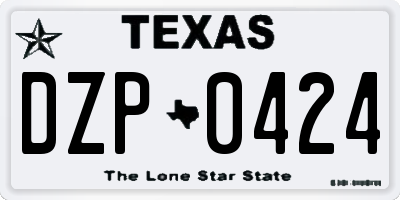 TX license plate DZP0424