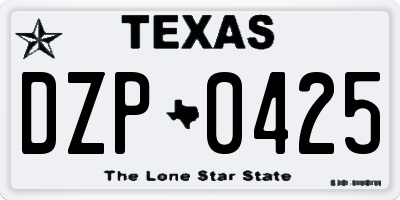 TX license plate DZP0425