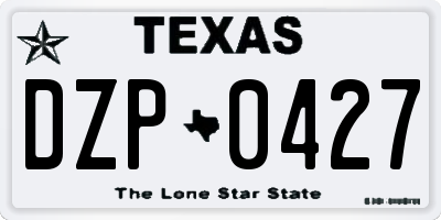 TX license plate DZP0427