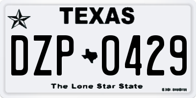 TX license plate DZP0429