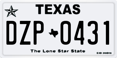 TX license plate DZP0431