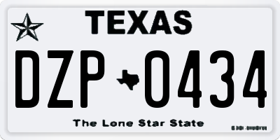 TX license plate DZP0434