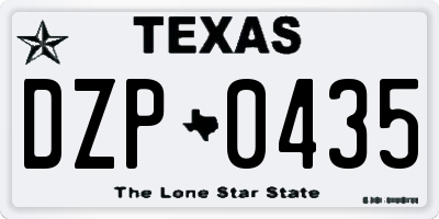 TX license plate DZP0435