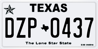 TX license plate DZP0437