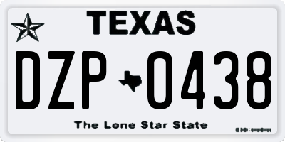 TX license plate DZP0438