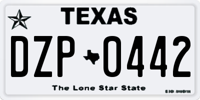TX license plate DZP0442