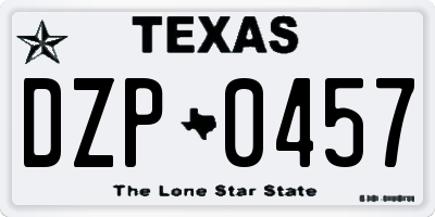 TX license plate DZP0457