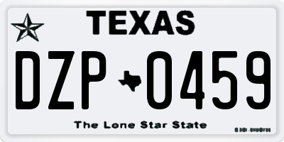 TX license plate DZP0459