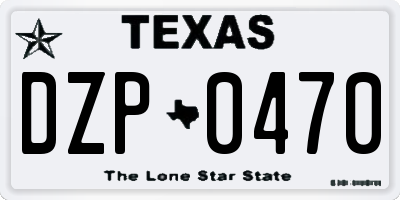TX license plate DZP0470
