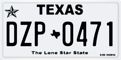 TX license plate DZP0471