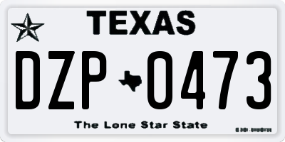 TX license plate DZP0473