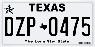 TX license plate DZP0475