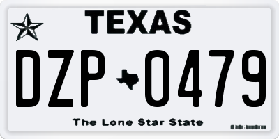 TX license plate DZP0479