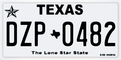 TX license plate DZP0482
