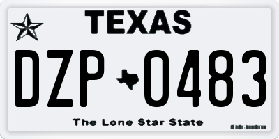 TX license plate DZP0483
